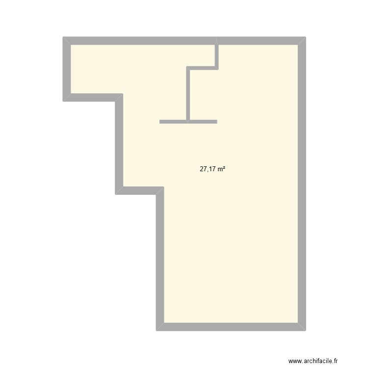 delaunay. Plan de 1 pièce et 27 m2