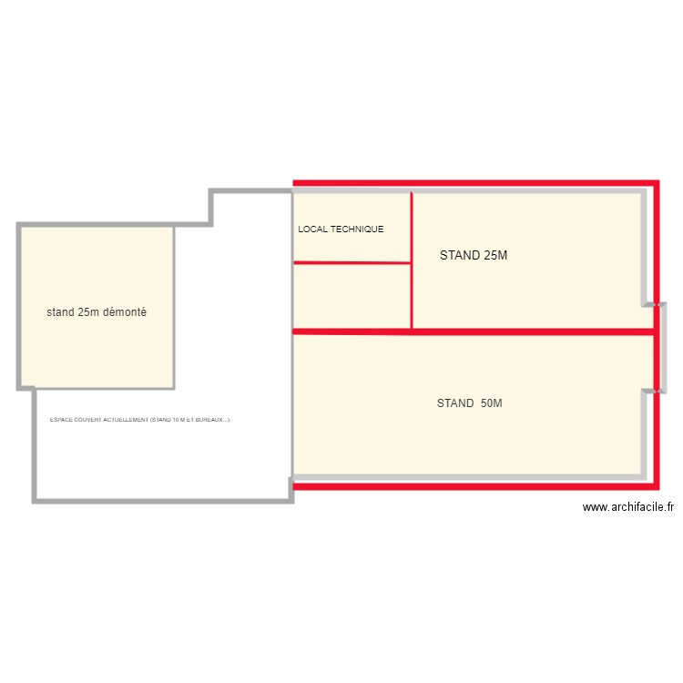 STAND DE TIR. Plan de 5 pièces et 340 m2