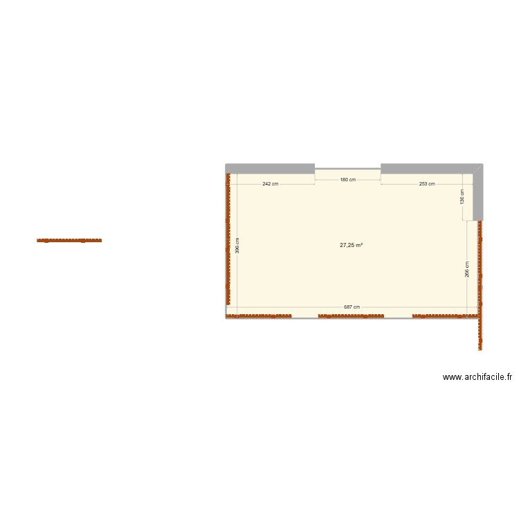 Famille AMSELLEM. Plan de 1 pièce et 27 m2