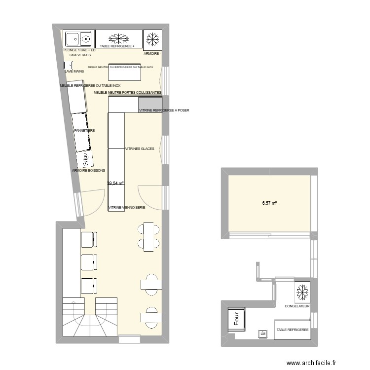 JOUET. Plan de 2 pièces et 46 m2