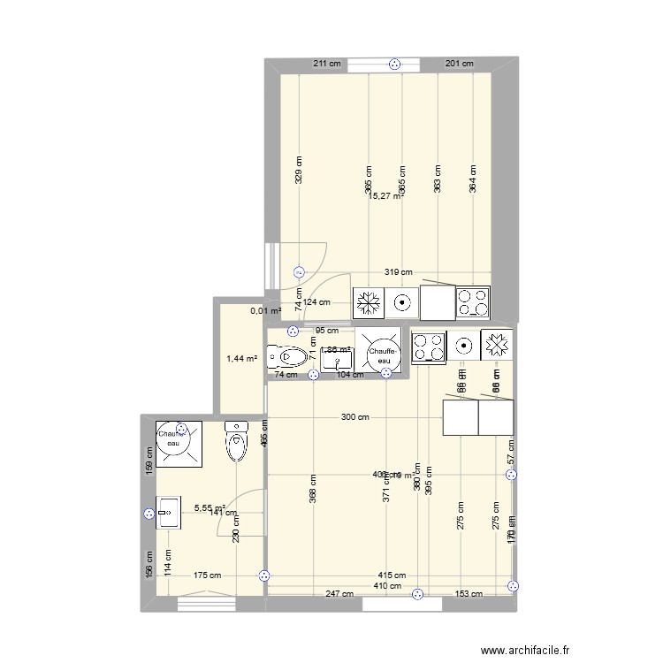 Après travaux2. Plan de 6 pièces et 41 m2