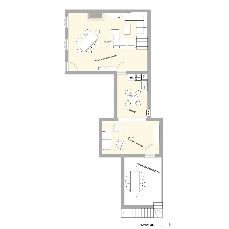 ispa1. Plan de 7 pièces et 91 m2