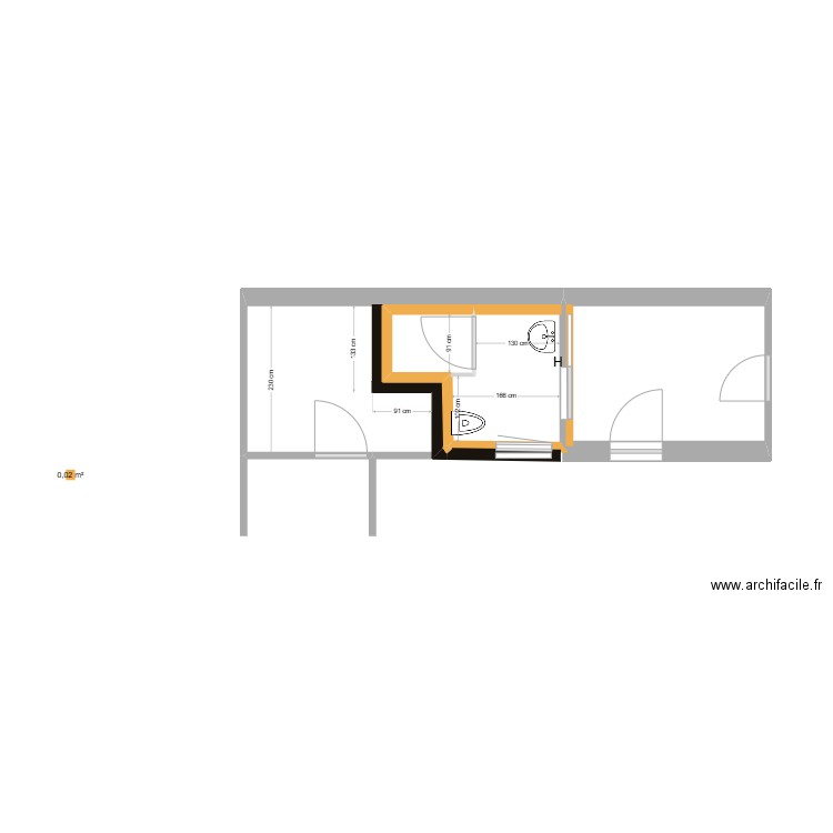 AN Ligneaux SdB RdC Etat futur. Plan de 0 pièce et 0 m2