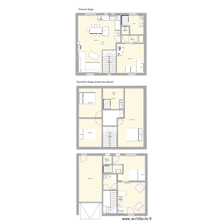 Pierre de Bayard 3. Plan de 14 pièces et 154 m2