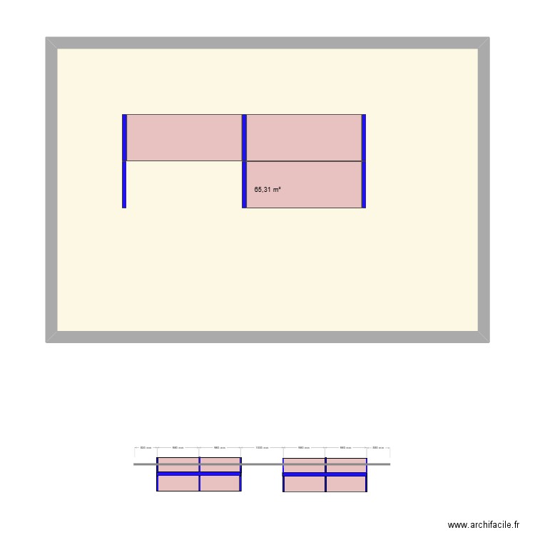 menuiserie castel chariot. Plan de 1 pièce et 65 m2