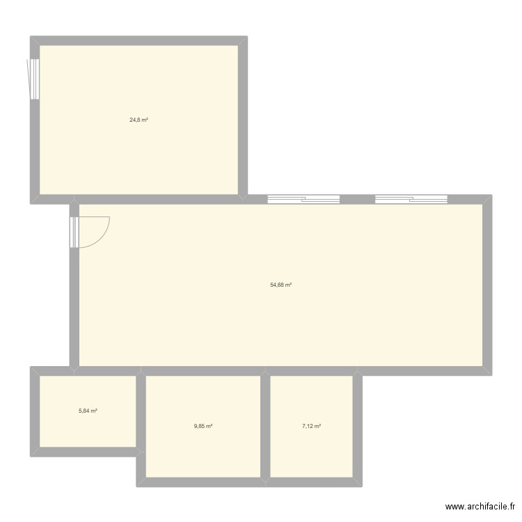 LACOUR. Plan de 5 pièces et 102 m2