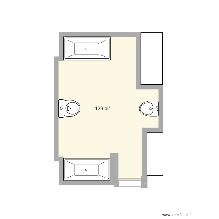 Salle de bain - Normand Léveillé . Plan de 1 pièce et 12 m2