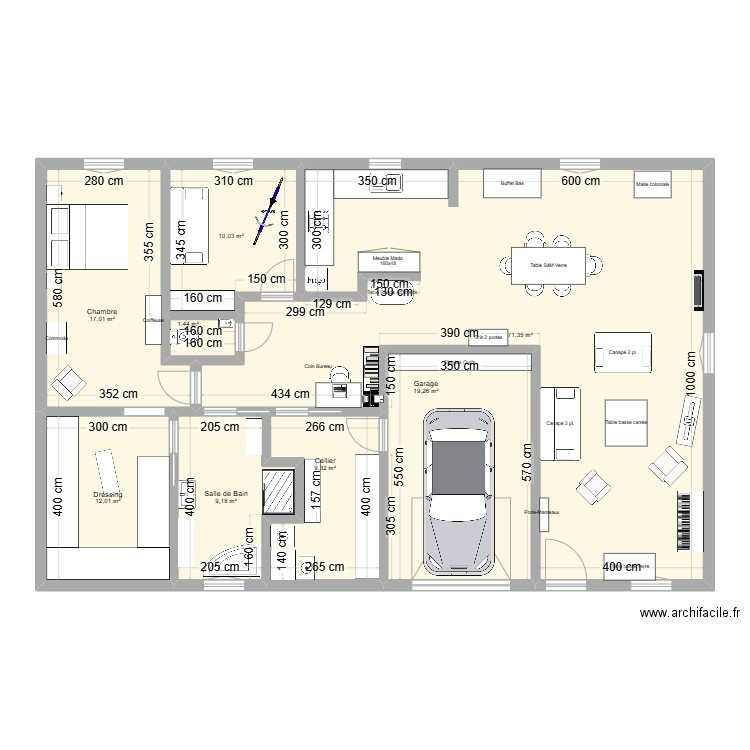 Transformation local commercial. Plan de 8 pièces et 150 m2