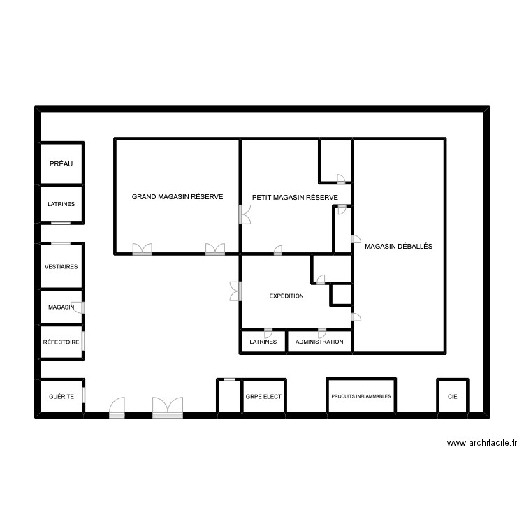 TD-G. Plan de 21 pièces et 133 m2