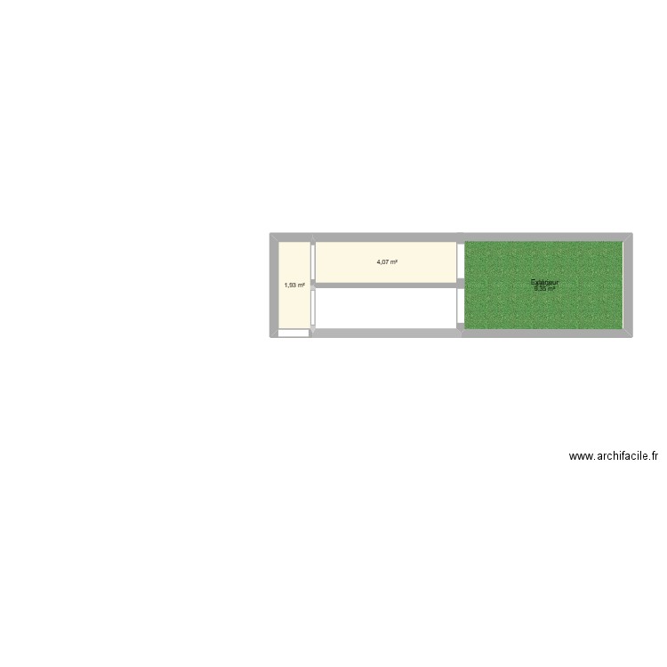 chenil. Plan de 3 pièces et 15 m2