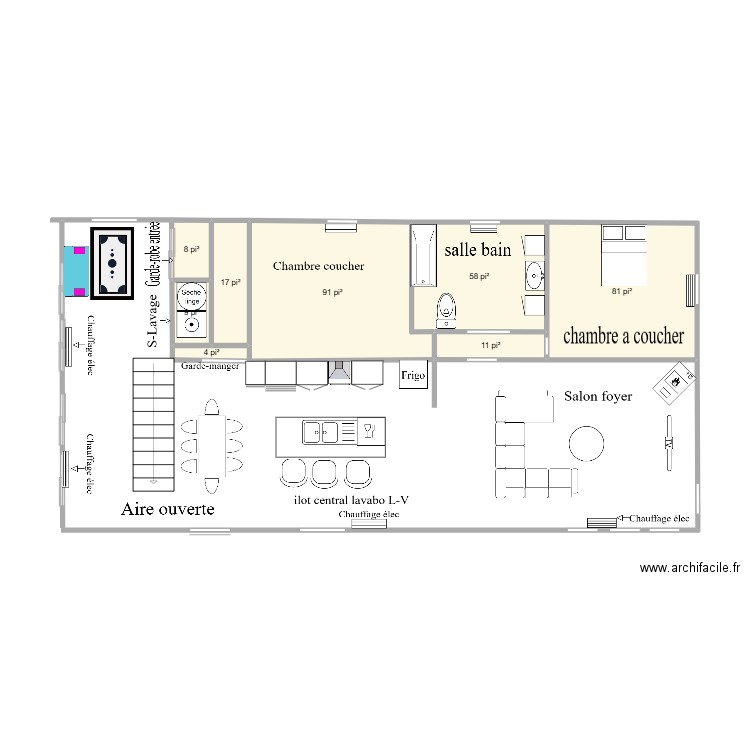 Mesure maison saint caliste. Plan de 8 pièces et 26 m2