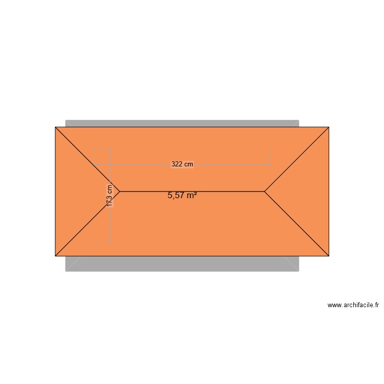 Test JJ. Plan de 1 pièce et 6 m2