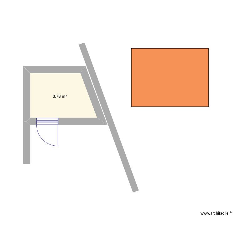 Cabanon II. Plan de 1 pièce et 4 m2