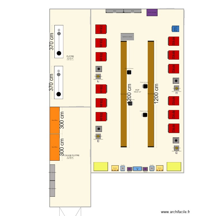 Fonderie FCP. Plan de 3 pièces et 291 m2