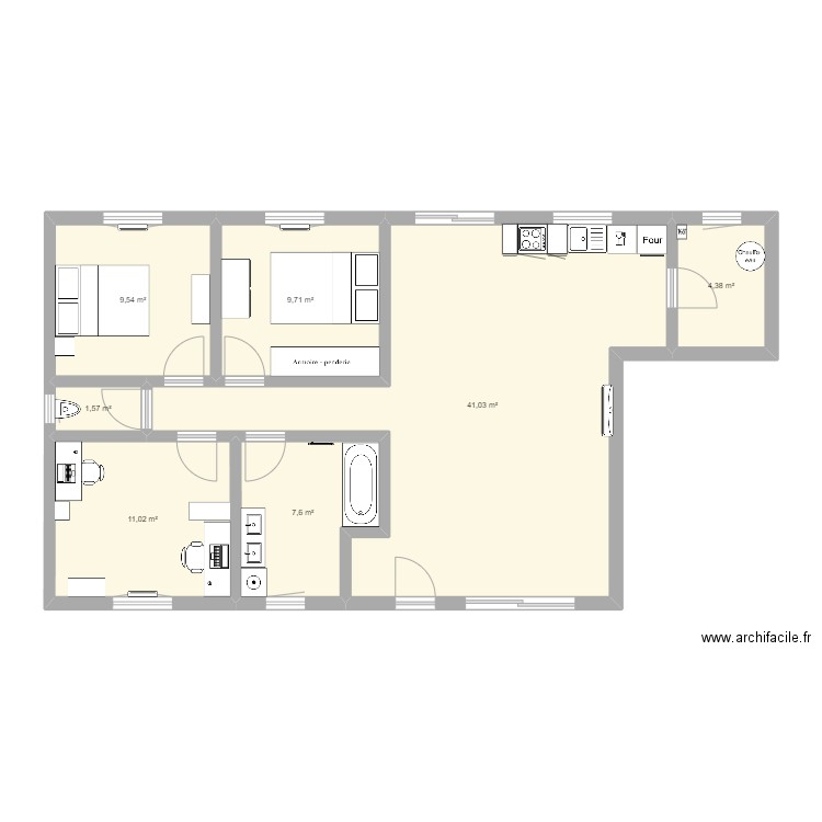 Maison2. Plan de 7 pièces et 85 m2