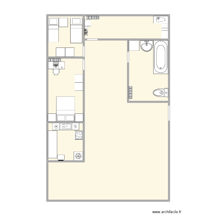 Appart. 33 av. des genottes, 95800 Cergy. Plan de 6 pièces et 92 m2