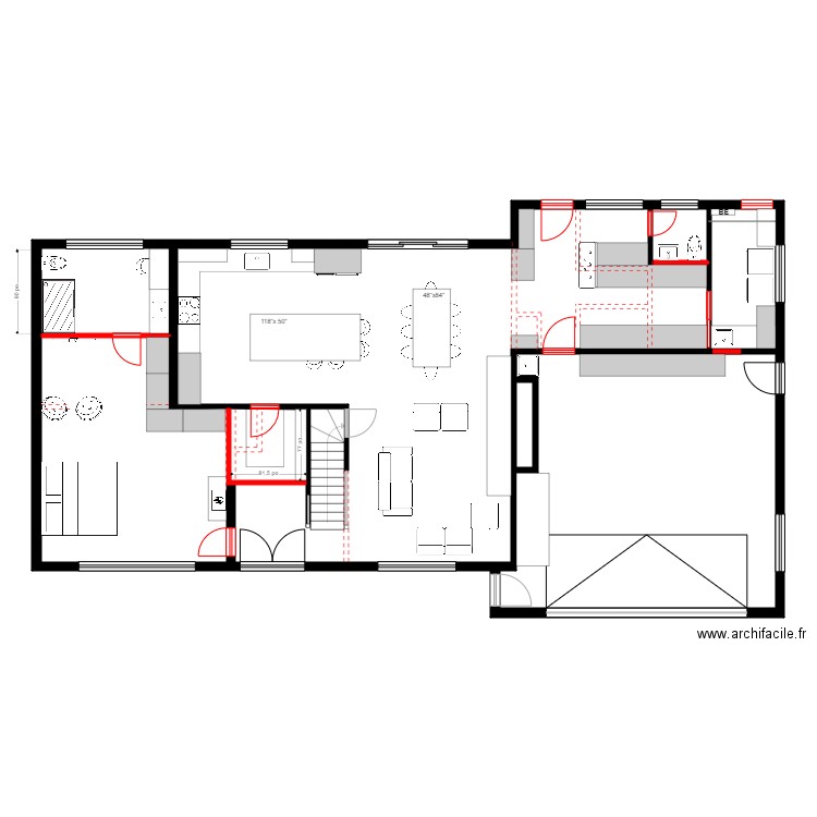 louis bernier rdch2.1. Plan de 2 pièces et 183 m2