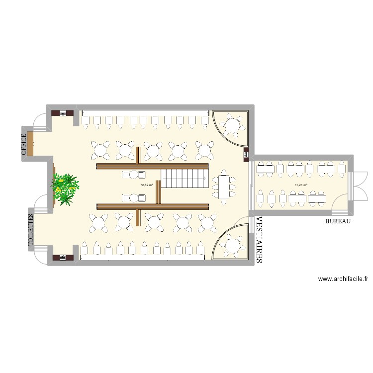 APO 3. Plan de 2 pièces et 84 m2