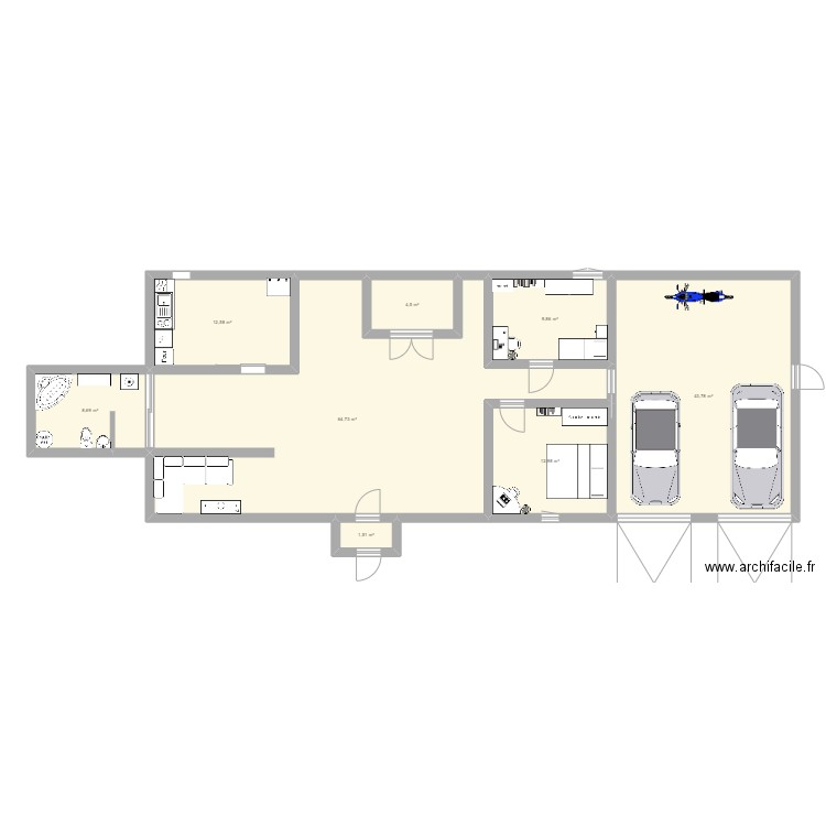 La maison du pape. Plan de 8 pièces et 159 m2
