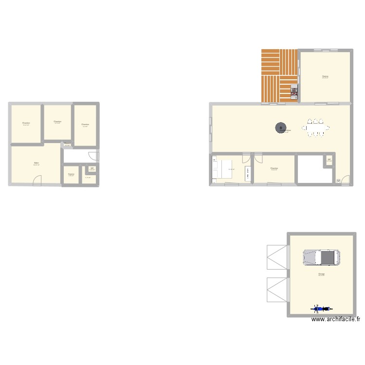 Jeremy Felleries. Plan de 14 pièces et 224 m2