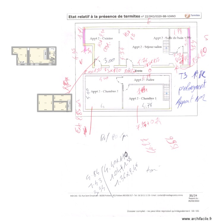 VAD . Plan de 5 pièces et 79 m2