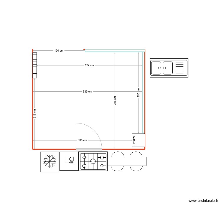 Cuisine. Plan de 0 pièce et 0 m2