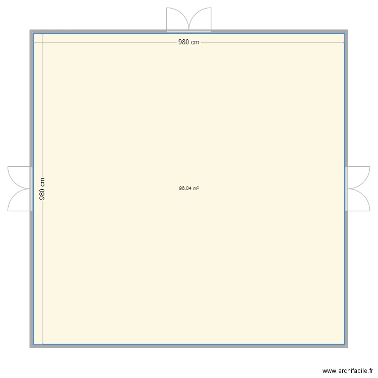 Manoir. Plan de 1 pièce et 96 m2