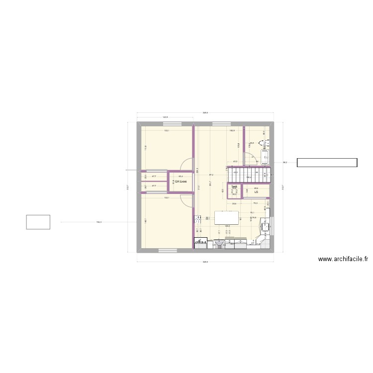 Appartement. Plan de 7 pièces et 64 m2