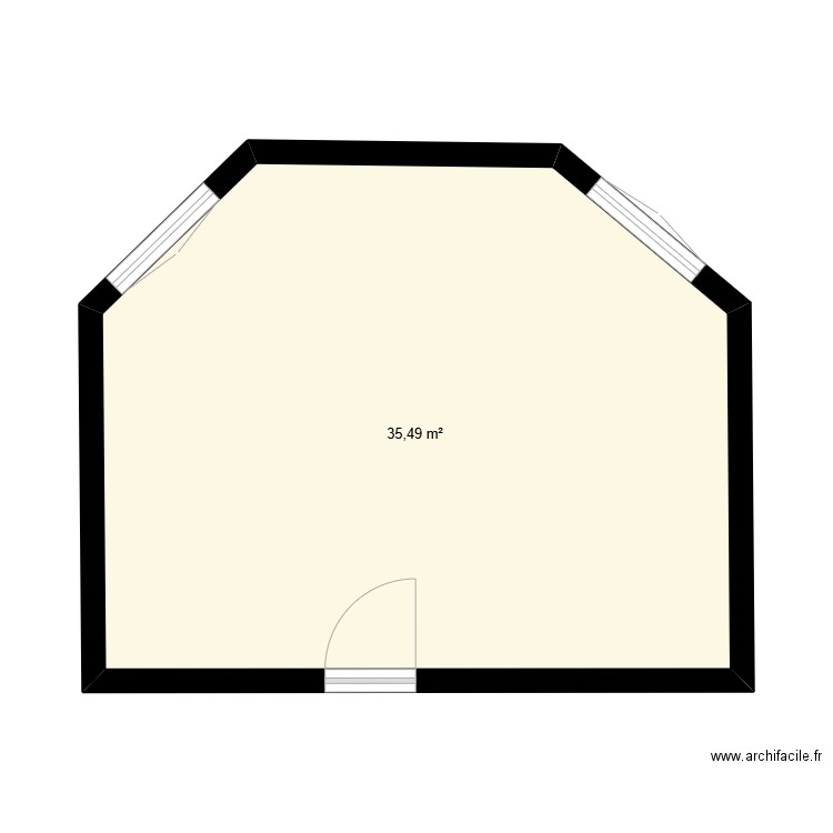 oratoire massabielle. Plan de 1 pièce et 35 m2