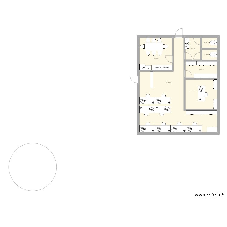 PLAN. Plan de 7 pièces et 93 m2