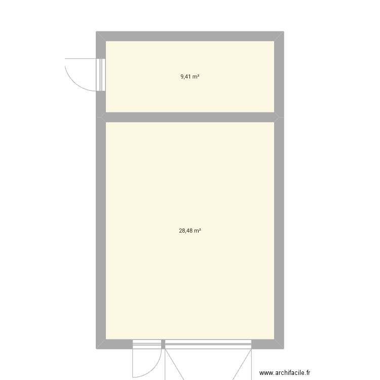 Plan garage 1. Plan de 2 pièces et 38 m2