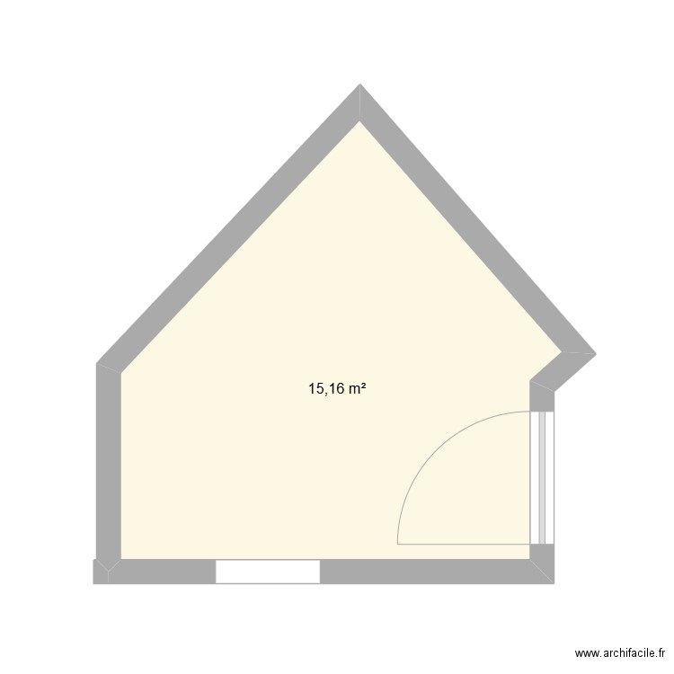 Bureau mériadck. Plan de 1 pièce et 15 m2