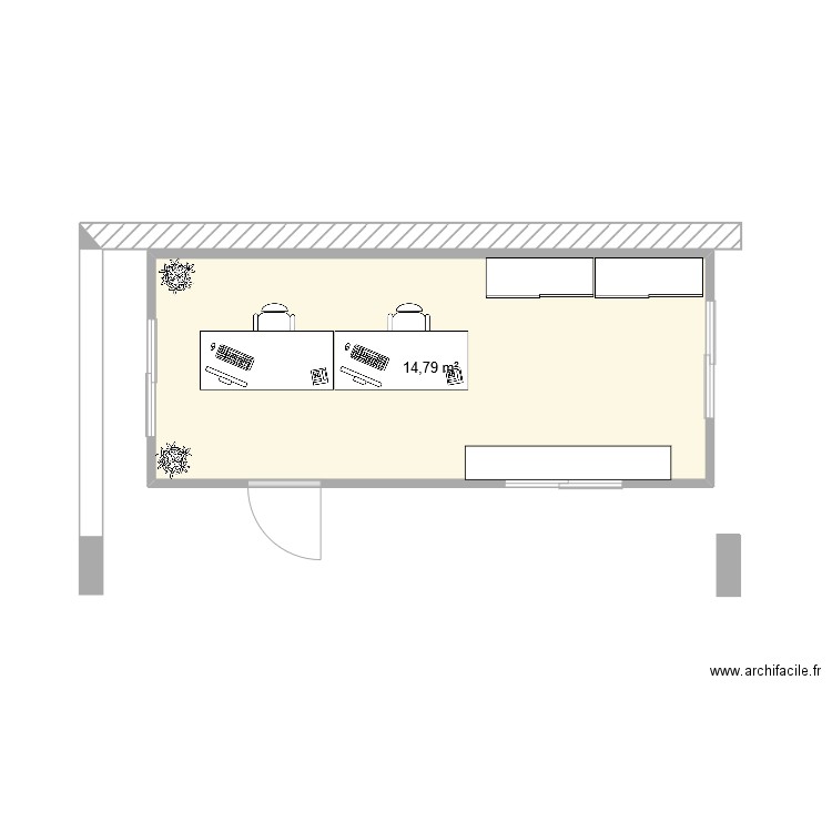 Algeco APP1. Plan de 1 pièce et 15 m2