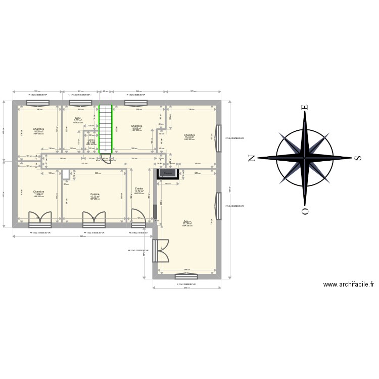 ML25000603. Plan de 20 pièces et 234 m2