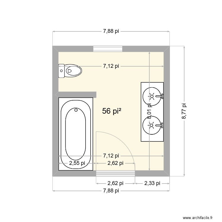 annie. Plan de 1 pièce et 5 m2