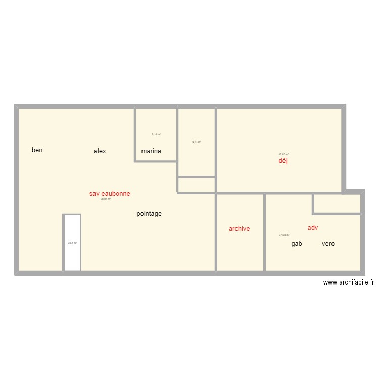 gsr 1. Plan de 20 pièces et 415 m2