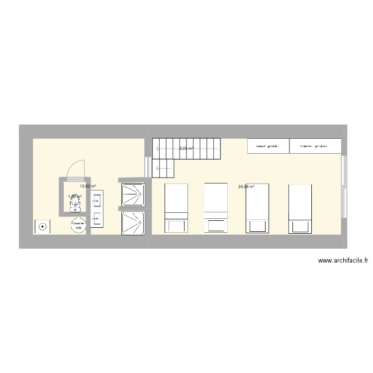 grange sans soucis. Plan de 6 pièces et 91 m2