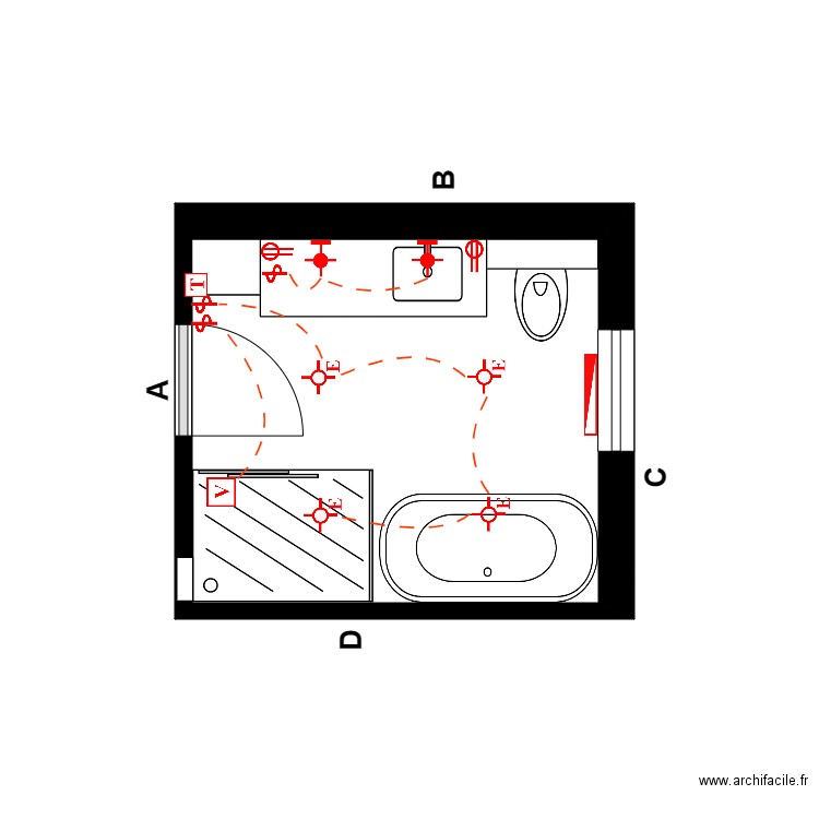 letourneau électrique. Plan de 1 pièce et 7 m2