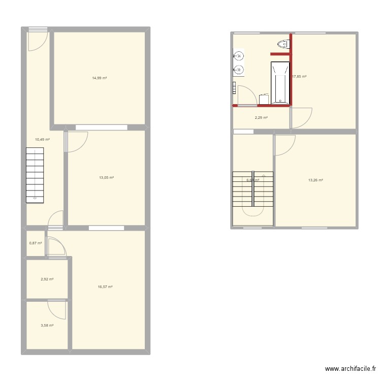 Maison Leefdaal. Plan de 11 pièces et 103 m2