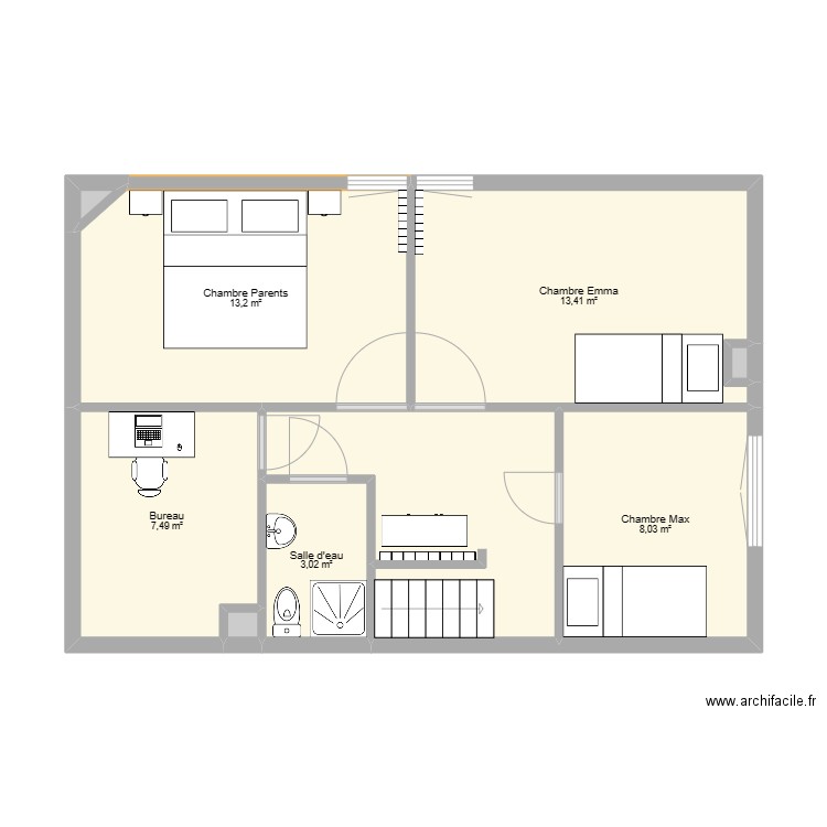 Etage Petit-Lancy. Plan de 9 pièces et 55 m2