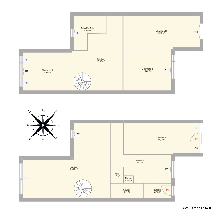 BOUTAYBI Fatima. Plan de 12 pièces et 133 m2