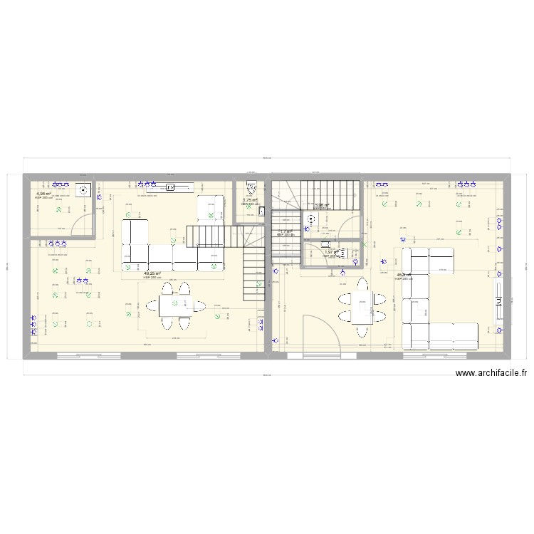 plan devis. Plan de 22 pièces et 223 m2