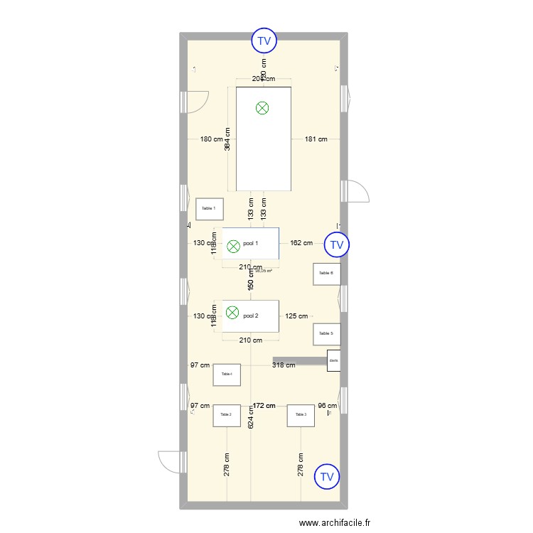 projet 1. Plan de 1 pièce et 96 m2