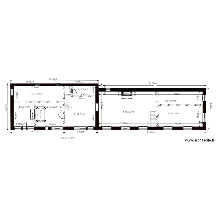 Cyril  . Plan de 4 pièces et 137 m2