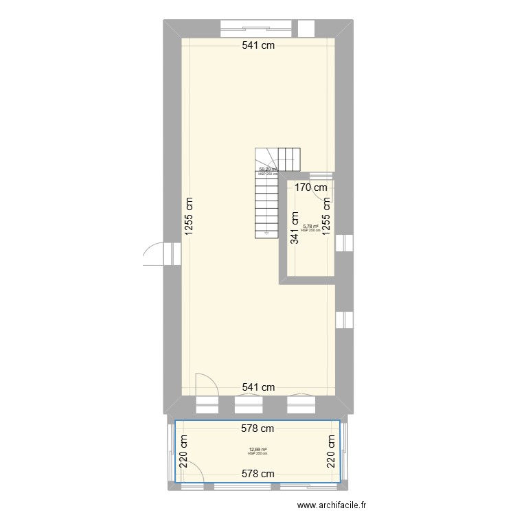 Abbans. Plan de 5 pièces et 167 m2