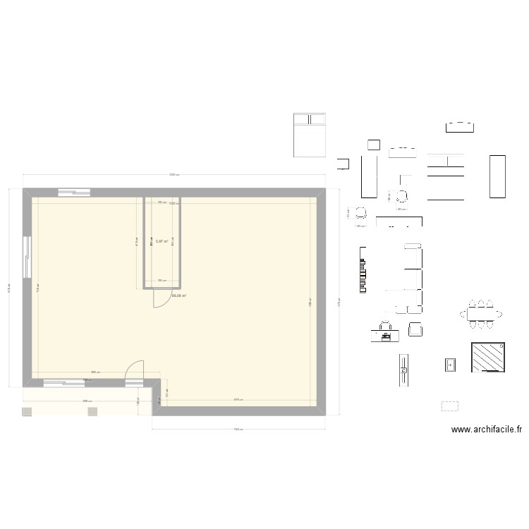 Ma Maison. Plan de 2 pièces et 111 m2