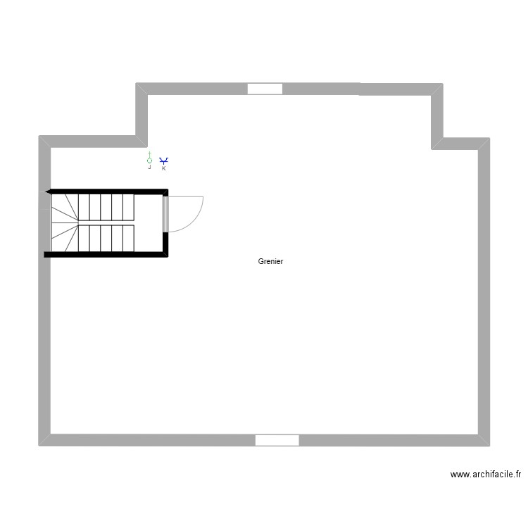 Grenier. Plan de 0 pièce et 0 m2