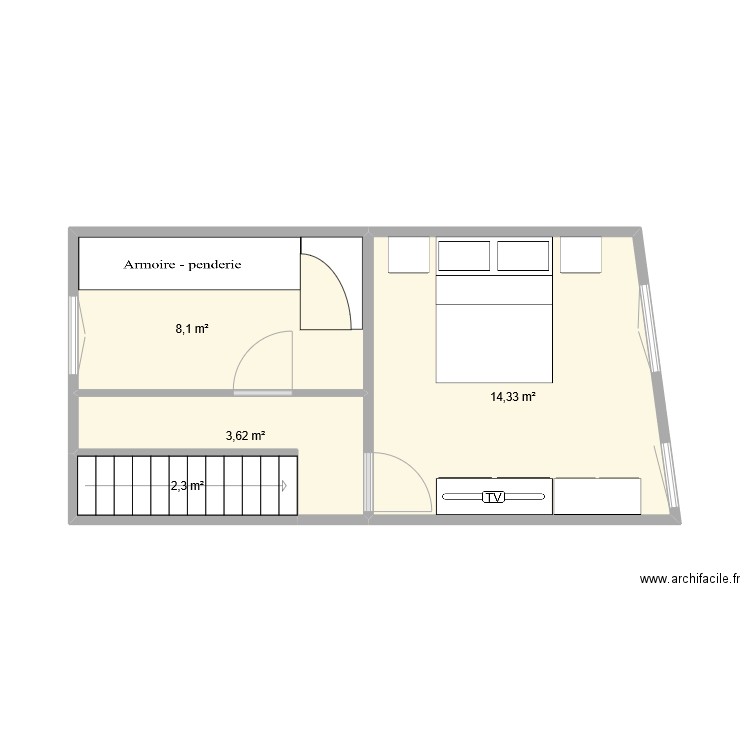 gfdg. Plan de 4 pièces et 28 m2