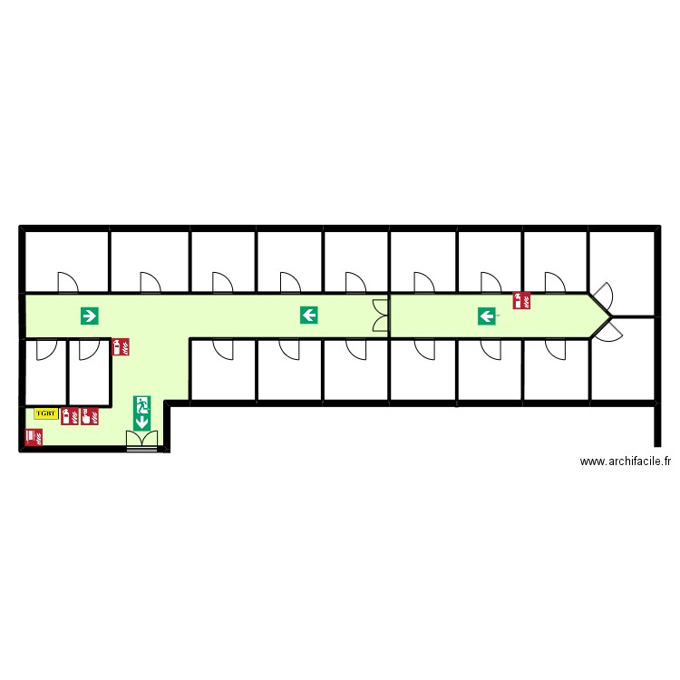 Box . Plan de 18 pièces et 195 m2