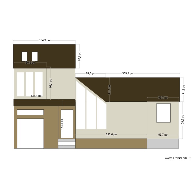 facade. Plan de 0 pièce et 0 m2